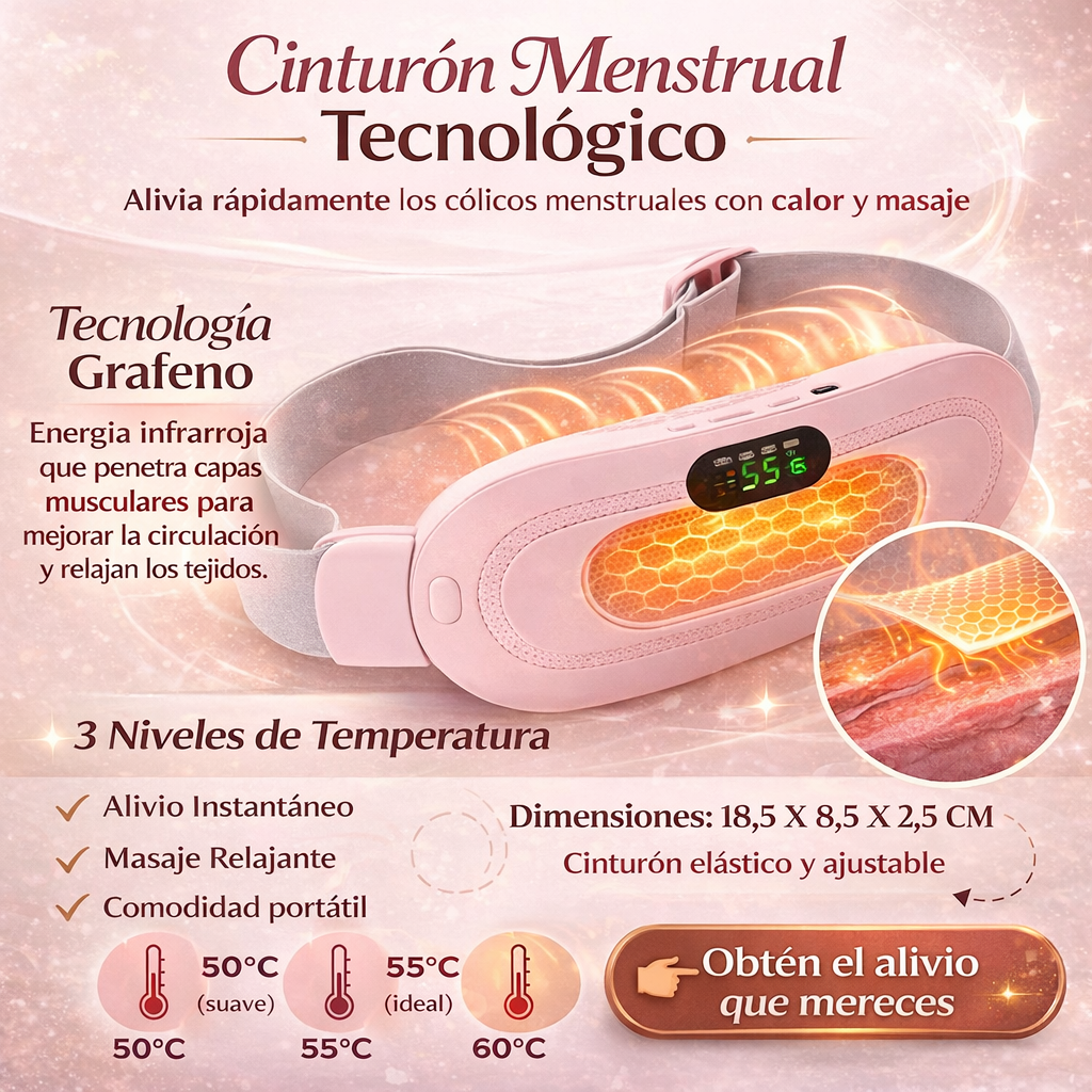 Cinturón Para Cólicos Menstruales Con Calor Y Masaje